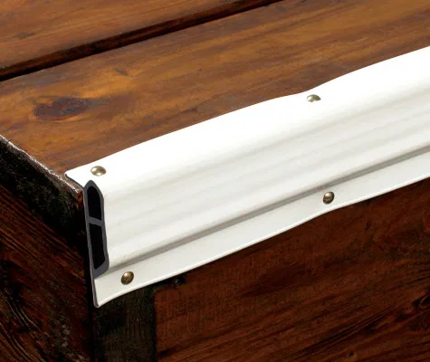 46086 – TAYLOR MADE Dock Edge, Small Edge Guard 10 Foot Length Coil White Double Molded Vinyl Screw/ Nail Mount